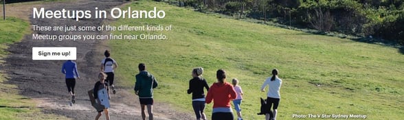 Screenshot of Meetup's Orlando page