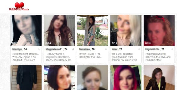 Screenshot of PolishGirl4U's search page
