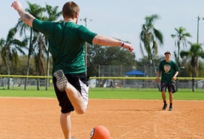 Photo of an adult kickball league