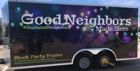 Photo of Garland's block party trailer