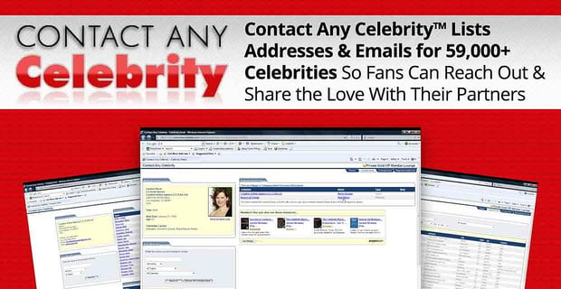 Contact Any Celebrity Lists Addresses And Emails Of Celebrities