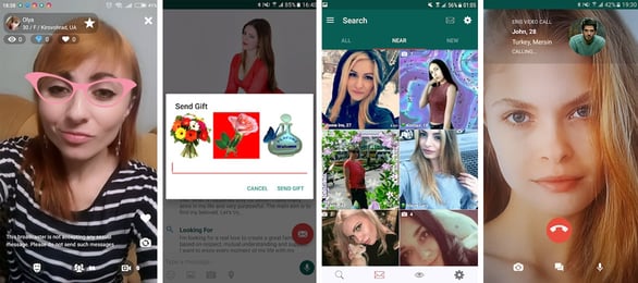 Screenshots of the ErisDating app