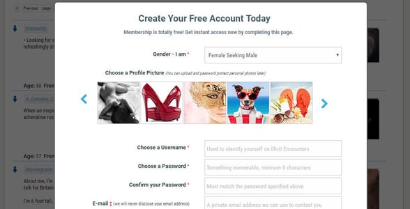 Screenshot of the signup page Screenshot of the signup page
