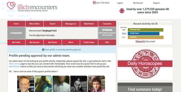 Screenshot of the Illicit Encounters dashboard