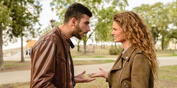 Photo of a couple fighting