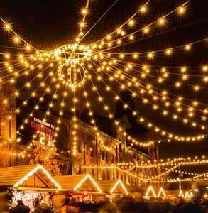 Photo of the Distillery District during Christmas