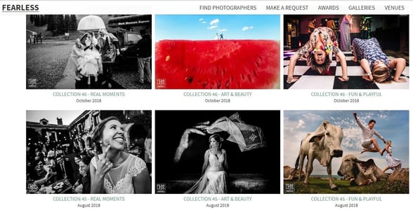 Screenshot of Fearless Photographers award winners in 2018