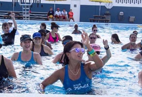 Photo of a water exercise class