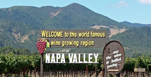 Photo of Napa Valley's welcome sign