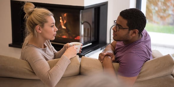 Photo of a couple talking