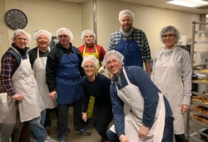 Photo of a volunteer group at The Rescue Mission