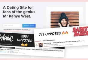 Screenshot of Yeezy.Dating's upvotes