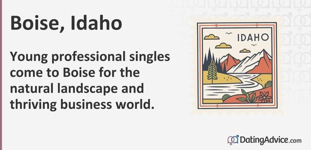 Boise, Idaho Young professional singles come to Boise for the natural landscape and thriving business world. Boise, Idaho Young professional singles come to Boise for the natural landscape and thriving business world.