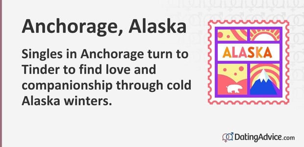 Anchorage, Alaska Singles in Anchorage turn to Tinder to find love and companionship through cold Alaska winters. Anchorage, Alaska Singles in Anchorage turn to Tinder to find love and companionship through cold Alaska winters.
