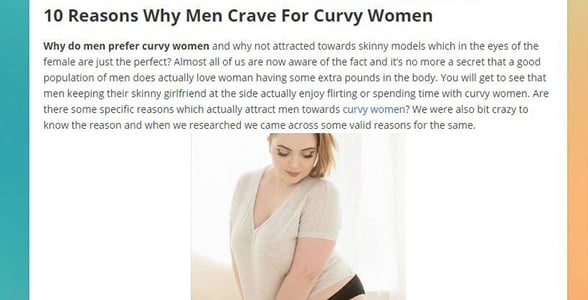 Screenshot of BBWDatingWebsites.org's blog