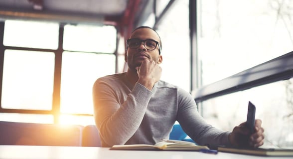 Photo of a man thinking