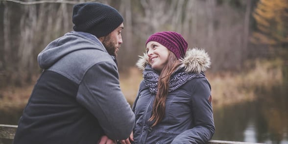 Photo of a couple talking