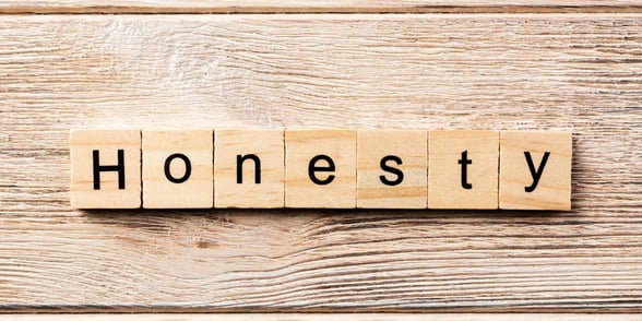 Photo of the word honesty