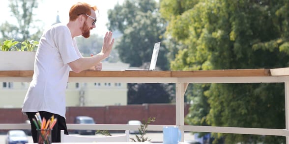 Photo of a man on a video call