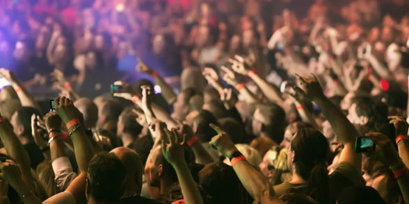 Photo of people at a music festival