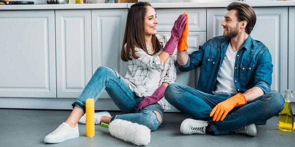 Photo of a couple high fiving