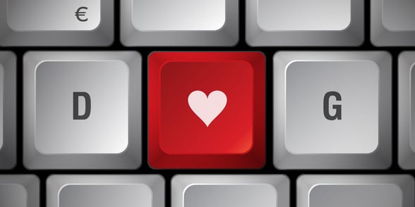 Photo of a heart on a keyboard