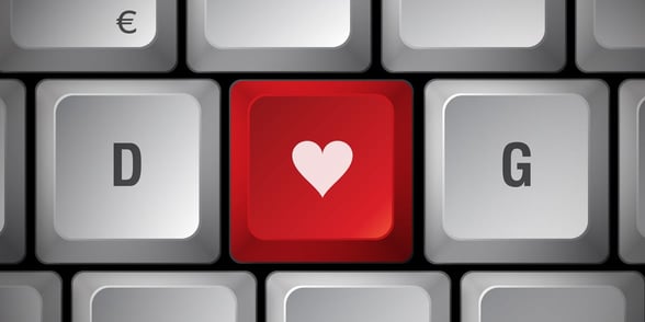 Photo of a heart on a keyboard Photo of a heart on a keyboard