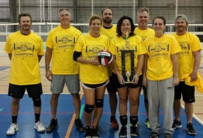 Photo of a coed volleyball team in Worcester