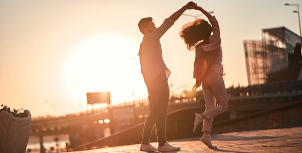 Photo of people dancing in the street