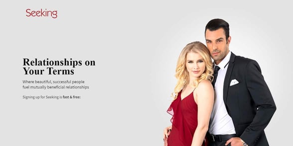 Screenshot of the SeekingArrangement homepage