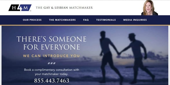 Screenshot of the H4M website