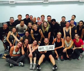 Photo of the cast of "The Late Late Show" at PlyoJam