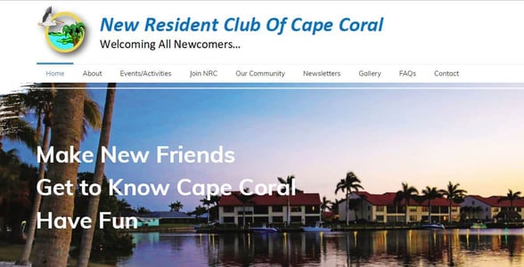 Screenshot of the New Resident Club of Cape Coral