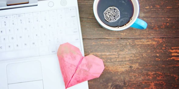 Photo of a heart on a laptop