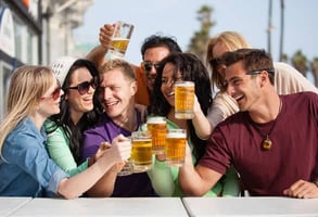 Photo of friends drinking beer Photo of friends drinking beer
