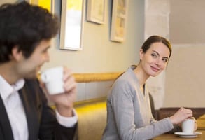 Photo of a couple flirting