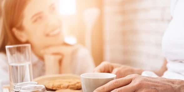 Photo of breakfast in bed