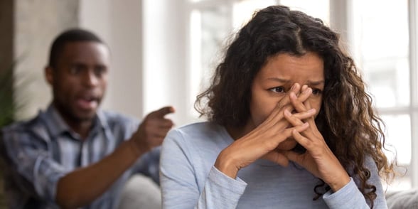 Photo of a couple fighting