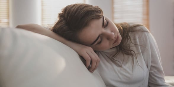 Photo of a tired woman