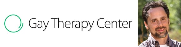 The Gay Therapy Center logo and a photo of Founder Adam Blum