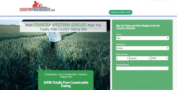 Screenshot of CountryFriendsDate.com