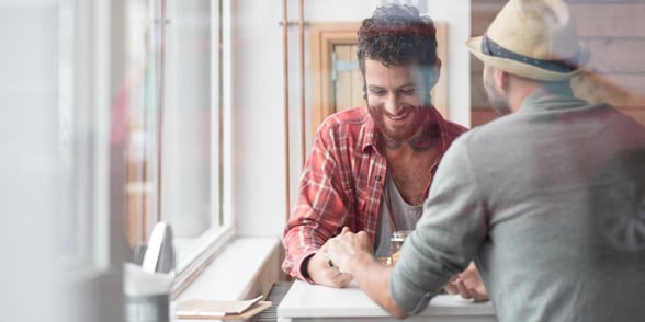 Photo of a gay couple on a date