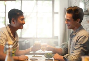 Photo of a gay couple talking