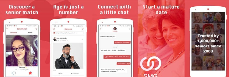 Screenshots der SeniorMatch-App
