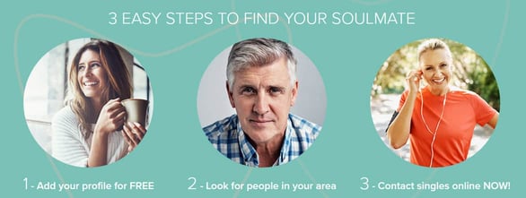 Screenshot of process to join Dating Over 50s
