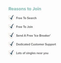Screenshot of DatingOver50s' advantages
