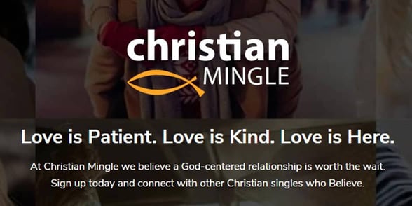 Screenshot of the ChristianMingle homepage