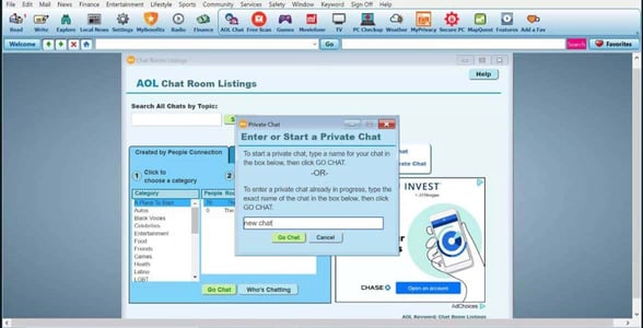 Screenshot of AOL Chat