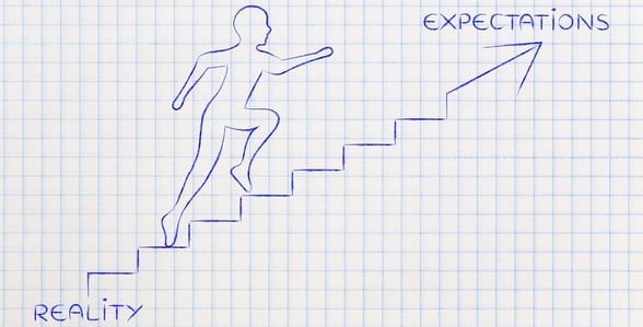 Photo of expectations vs. reality graph Photo of expectations vs. reality graph