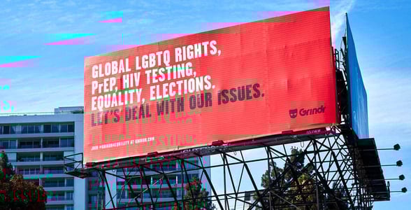 A Grindr billboard